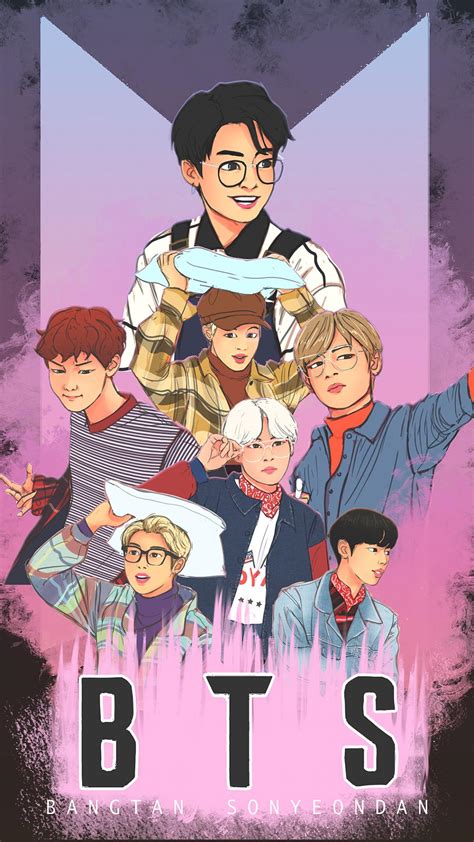 bts anime wallpaper|bts wallpaper anime cute.